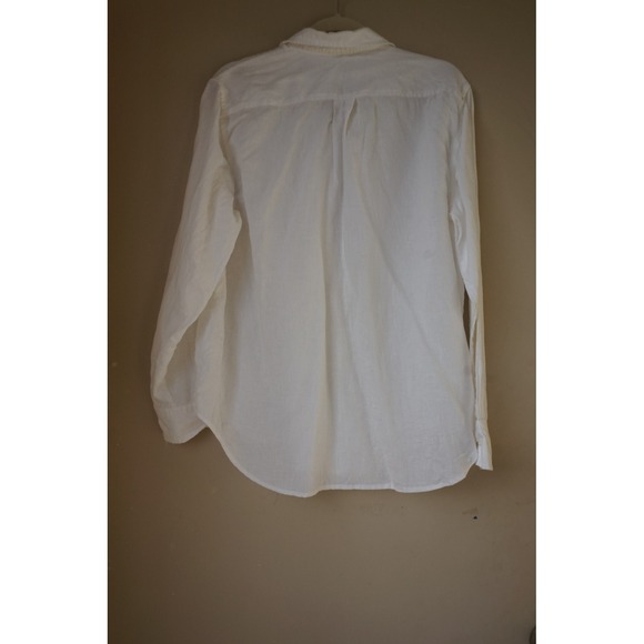 Everlane Womens White 100% Linen Relaxed Fit Button Down Shirt Size 12 - Picture 7 of 7